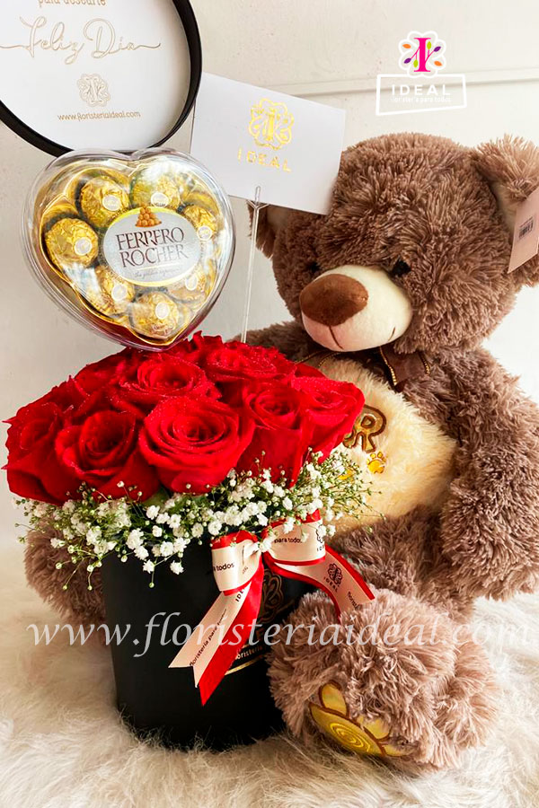 FLORISTERIA IDEAL. Peluches y Regalos Peluches con flores y chocolates